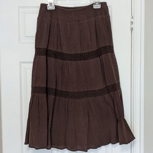 Vintage Brown peasant skirt